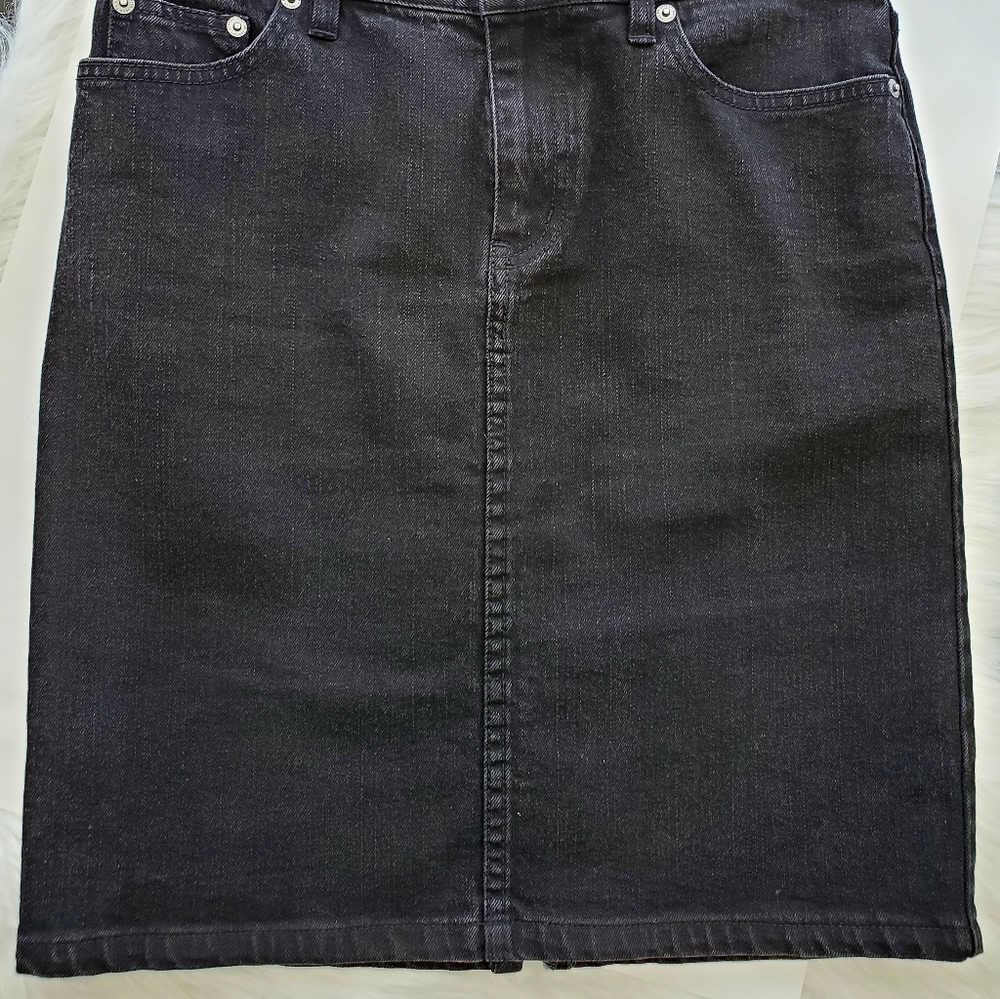 RLR Lauren Co. Black Denim Jean Skirt